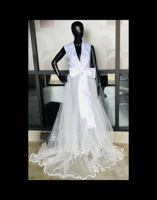 Waist-Cape Skirt w/ Taffeta Tie